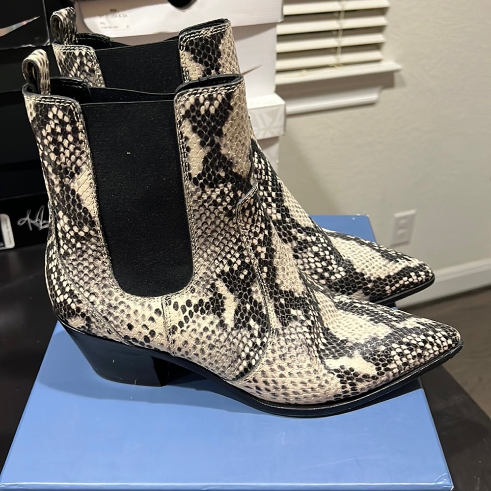 Paige Roccia Snakeskin Booties Size 9.5